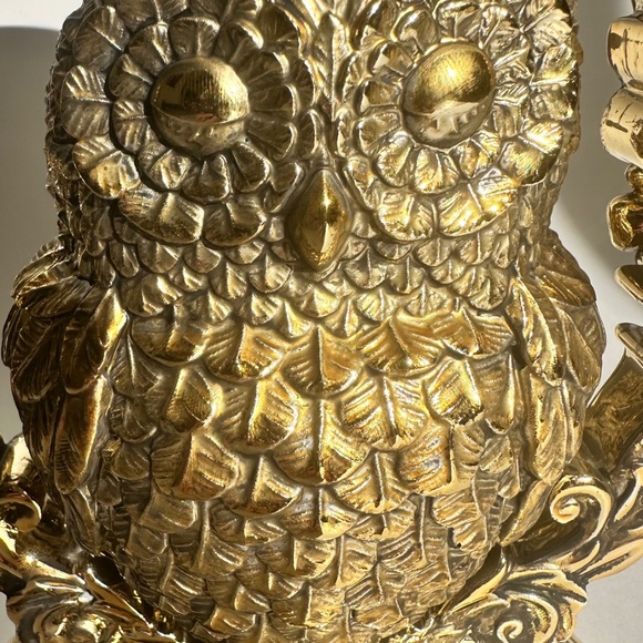 Bath & Body Works Golden Owl 3- Wick Candle Holder Fall Home Décor or Present - Picture 2 of 7